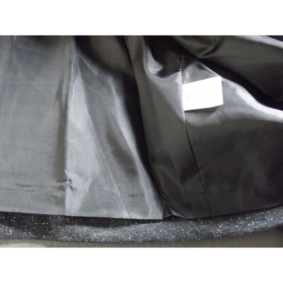 Bobeau Blazer jacket Medium Charcoal Gray Bell Sleeve Knit Silk sparkle cardigan - Picture 8 of 10